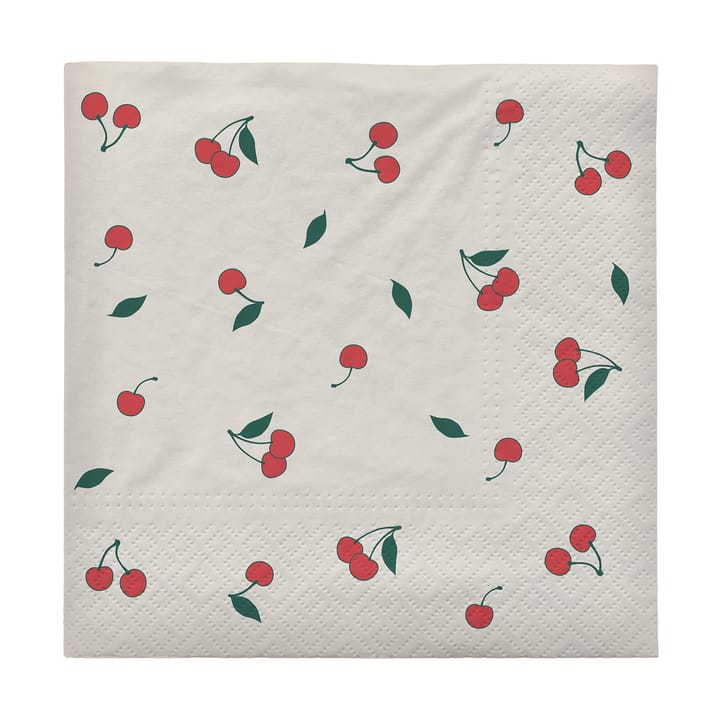 Guardanapos Cherry 33x33 cm 20 unid., Off white-red Broste Copenhagen