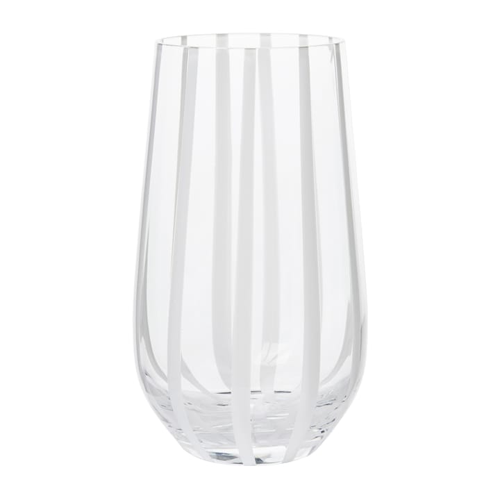 Stripe copo de água 55 cl - Transparente-branco listrado - Broste Copenhagen