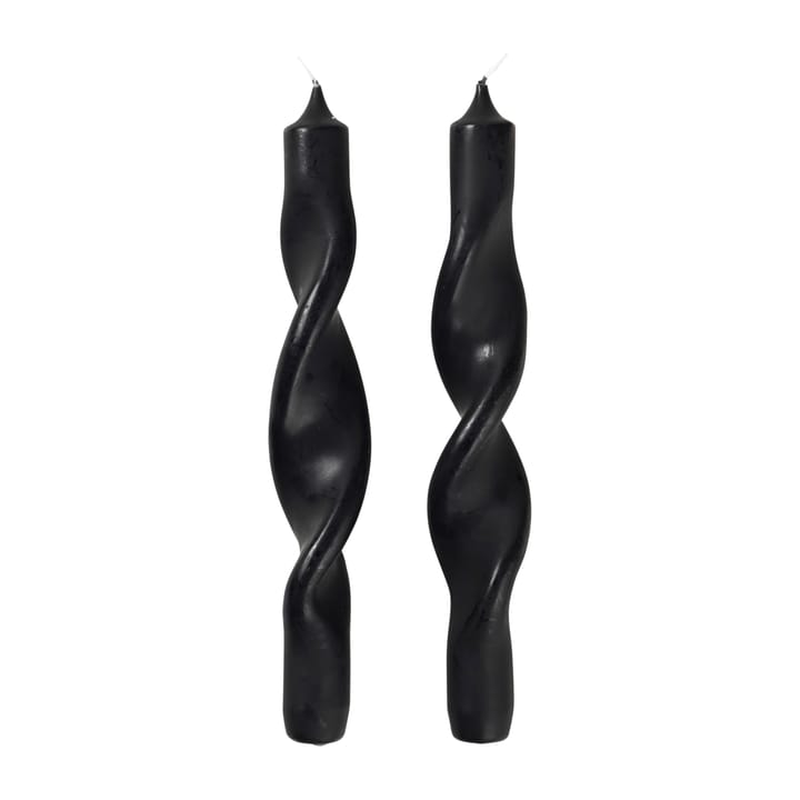 Vela torcida Twist Twisted 23 cm, 2 un. - Simply black - Broste Copenhagen