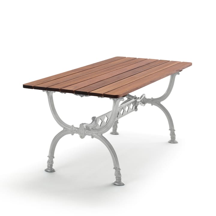 Mesa Byarum 142x72 cm - Mogno, suporte de alumínio bruto - Byarums bruk