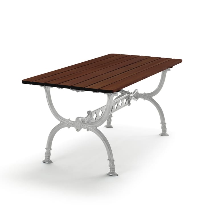 Mesa Byarum 142x72 cm - Pinho com lasur castanho, estrutura em alumínio bruto - Byarums bruk