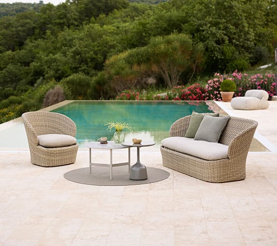 Cadeira lounge Coast swivel, Sand (Flat Weave) Cane-line