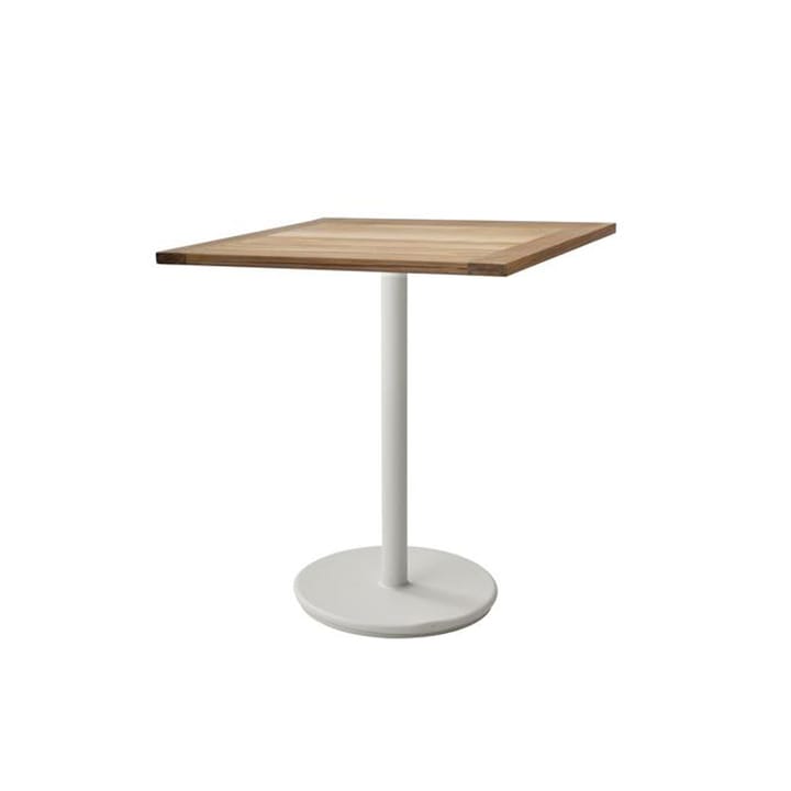 Mesa de café Go em teca 72x72 cm - Suporte branco - Cane-line