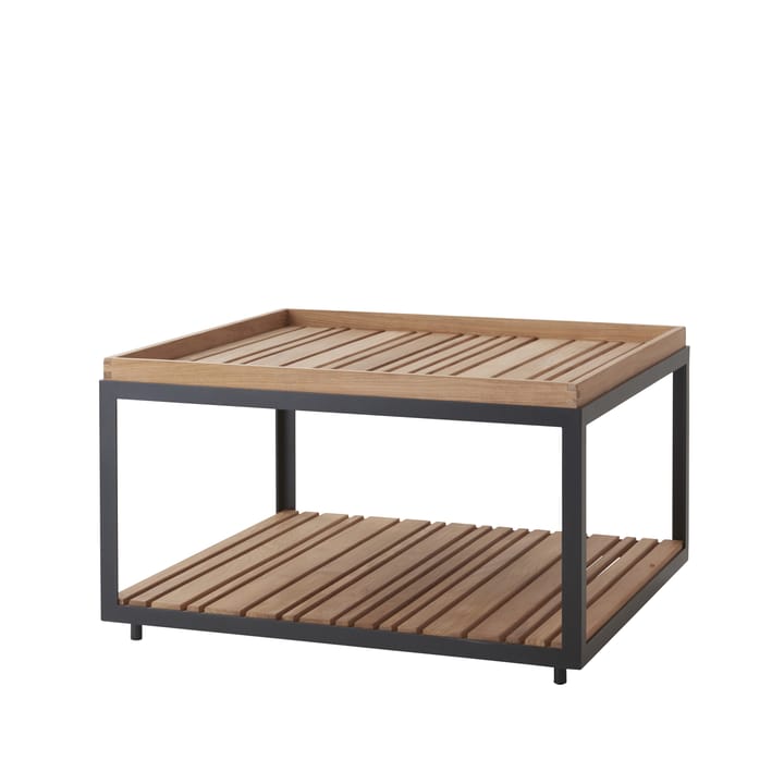 Mesa de centro Level teca 79x79 cm - Lava grey - Cane-line