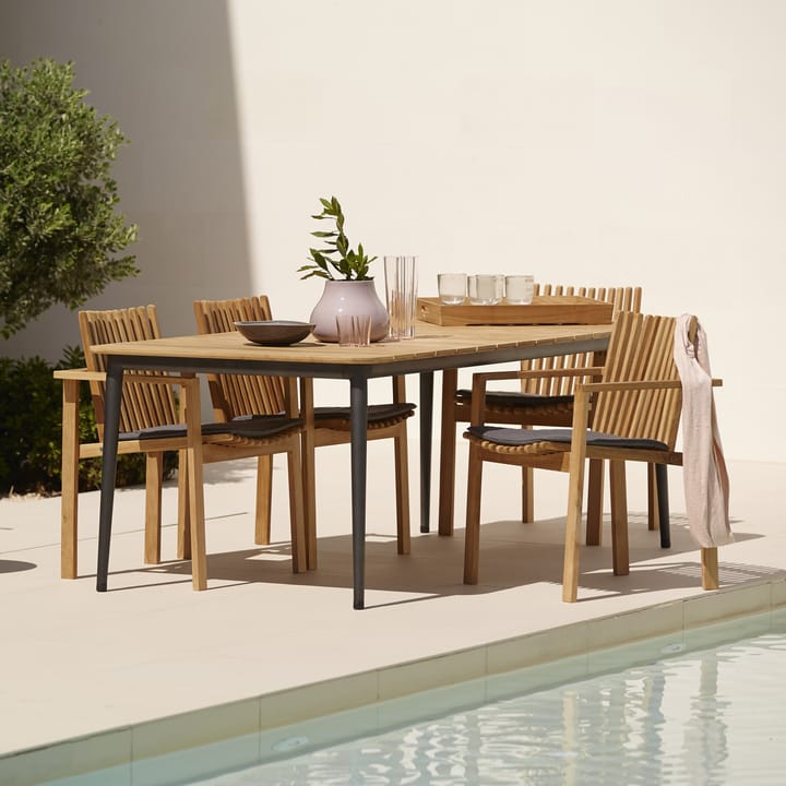 Mesa de jantar Core teca 210x100x74 cm - Suporte taupe - Cane-line