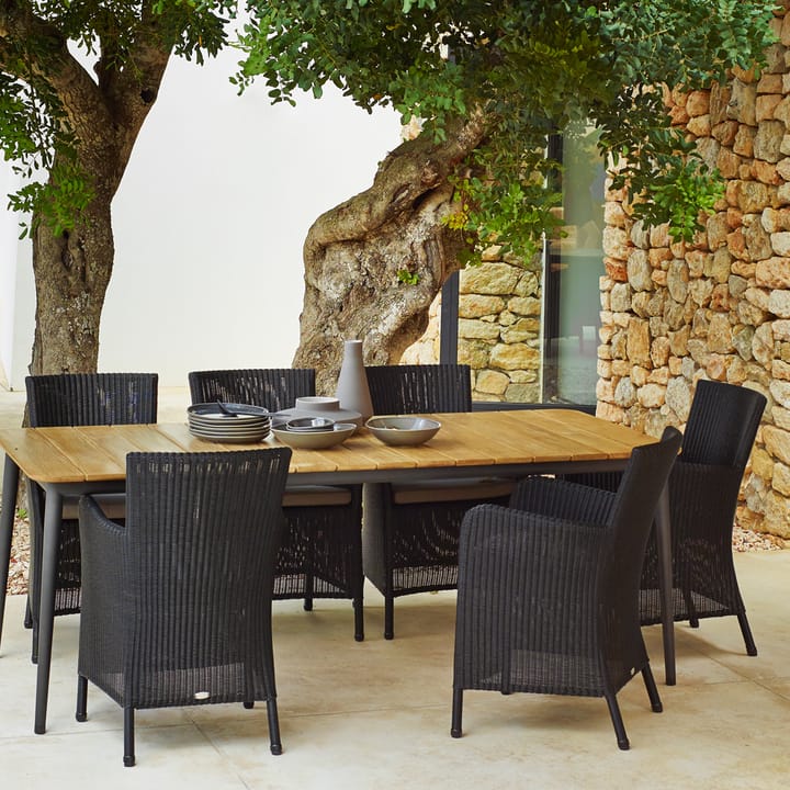 Mesa de jantar Core teca 274x100x74 cm - Suporte taupe - Cane-line