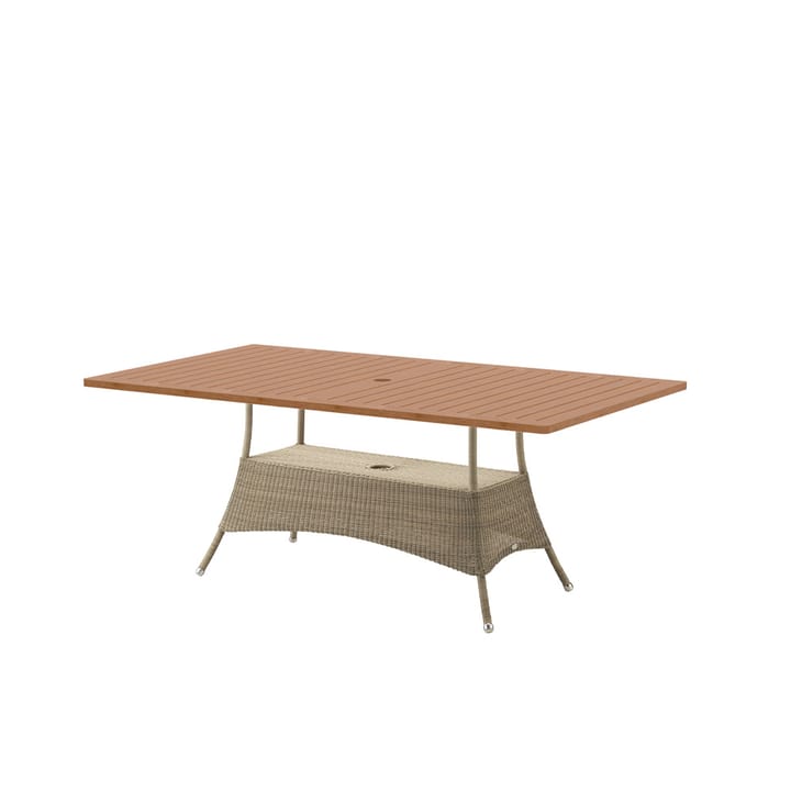 Mesa de jantar Lansing 100x180 cm - Teca-tecelagem taupe - Cane-line