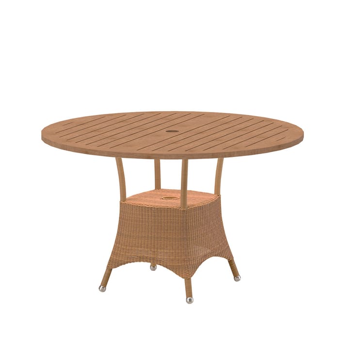 Mesa de jantar Lansing Ø120 cm - Teca-tecelagem natural - Cane-line