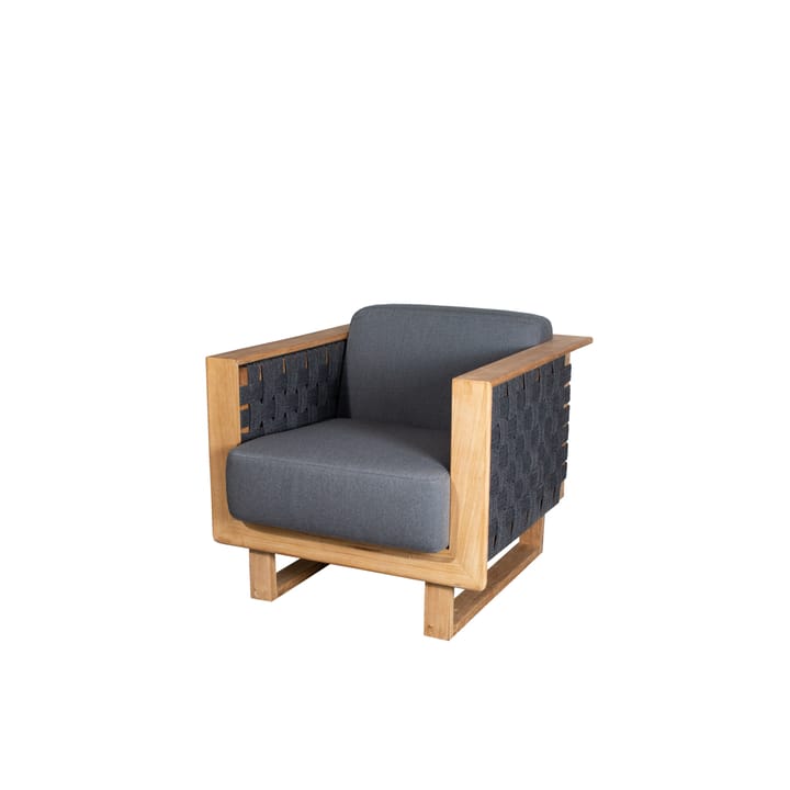 Poltrona lounge Angle, Dark grey, teca Cane-line