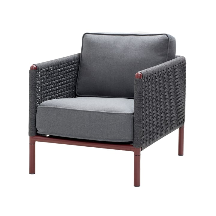 Poltrona lounge Encore - Cane-Line airtouch bordeaux/dark grey, incl. almofadas - Cane-line