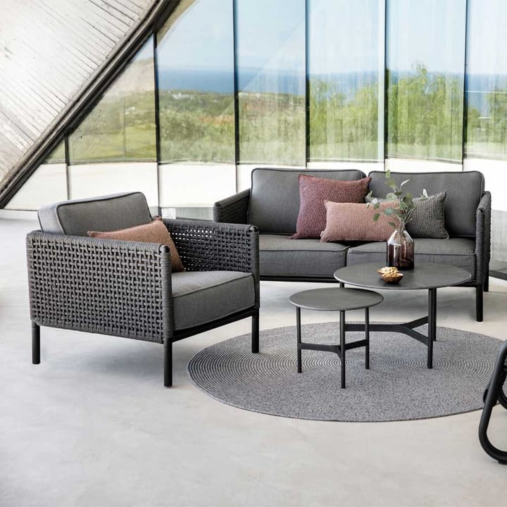 Poltrona lounge Encore - Cane-Line airtouch lava grey/dark grey, incl. almofadas - Cane-line