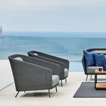 Poltrona lounge Mega - Graphite, incl. almofadas cinzas - Cane-line