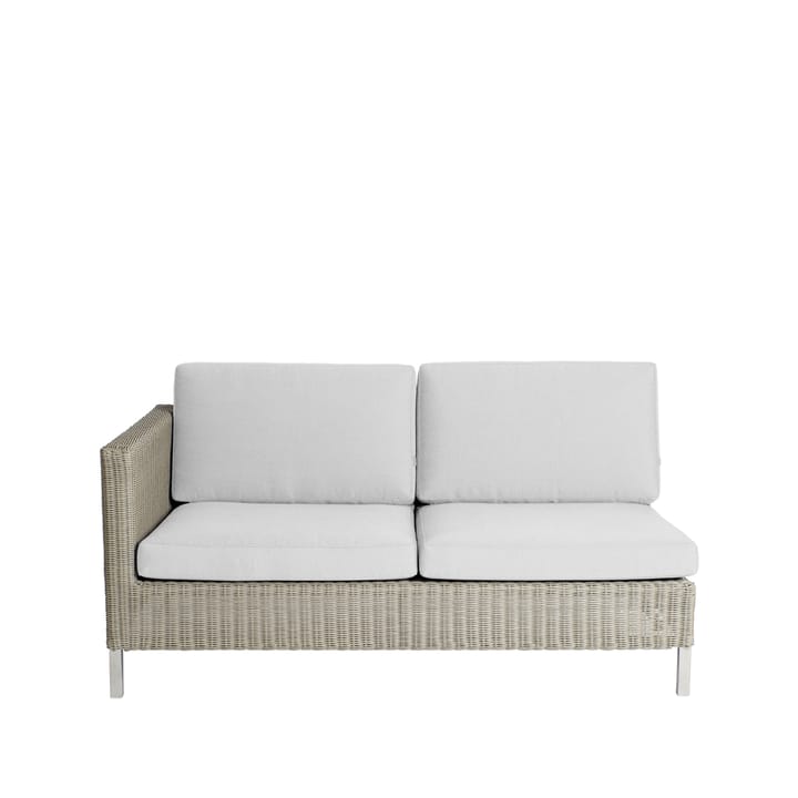 Sofá modular Connect - 2 lugares taupe, direita, almofadas white - Cane-line