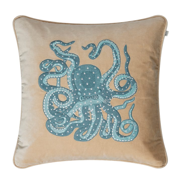 Capa de almofada Embroidered Octopus 50x50 cm - beige-aqua - Chhatwal & Jonsson