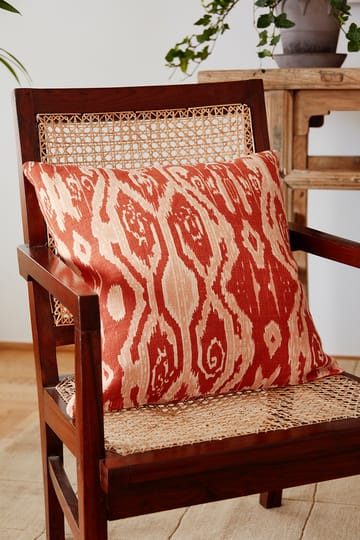 Capa de almofada Ikat Orissa 50x50 cm - Laranja alperce-rosa - Chhatwal & Jonsson