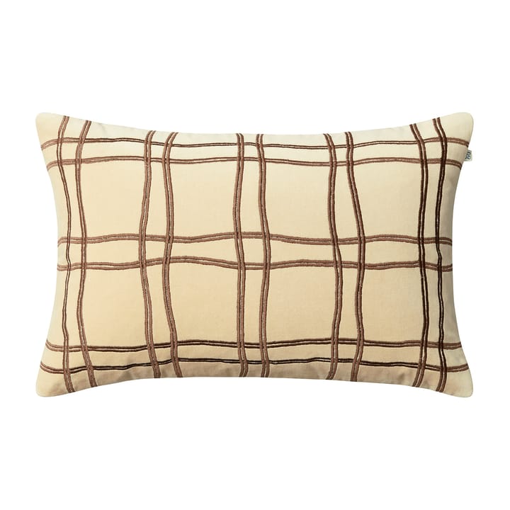 Capa de almofada Tattersall 40x60 cm - Beige-cognac - Chhatwal & Jonsson