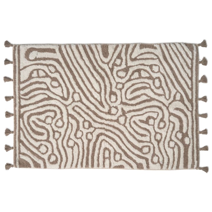 Tapete de casa de banho Maze 60x90 cm, simply taupe-branco Classic Collection