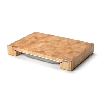 Tábua de cortar, madeira de borracha + 1 tabuleiro - 32x48 cm - Continenta
