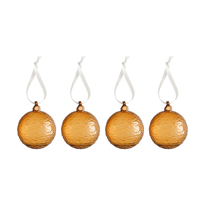 Bola de Natal Gry Marble Ø8 cm 4 un. - Cognac - Cooee Design