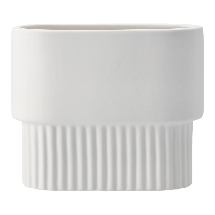 Vaso de flores oval raso Front , branco DBKD