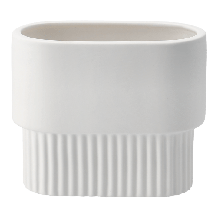 Vaso de flores oval raso Front , branco DBKD