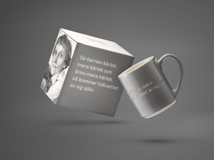 Caneca Astrid Lindgren, Give the children love, cinza-sueco Design House Stockholm