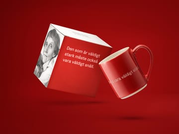 Caneca Astrid Lindgren, If you are very strong - vermelho-sueco - Design House Stockholm