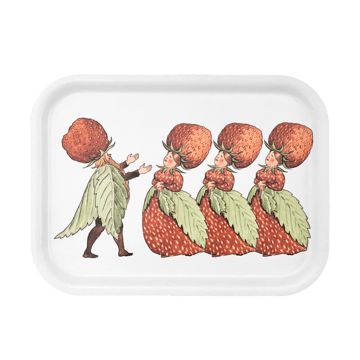 The Strawberry Family bandeja 20x27 cm - Branco - Design House Stockholm