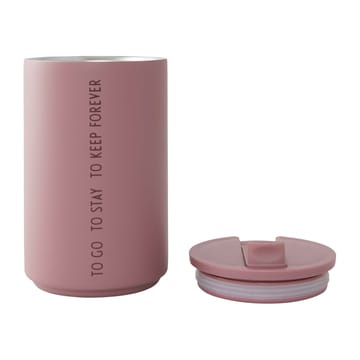 Caneca termo Design Letters - To Go (rosa cinza) - Design Letters