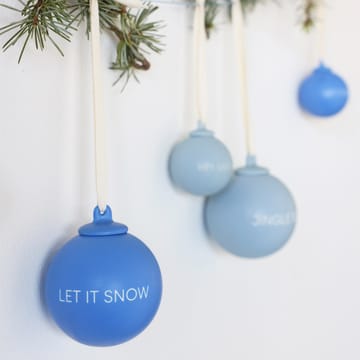 Conjunto de 4 bolas de Natal XMAS Stories Ø4 cm - Cobalt blue-light blue - Design Letters