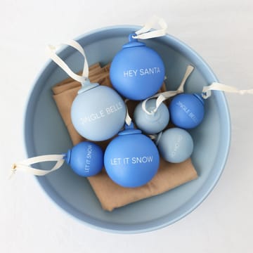 Conjunto de 4 bolas de Natal XMAS Stories Ø4 cm - Cobalt blue-light blue - Design Letters