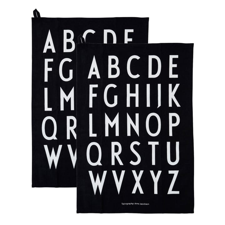 Pano de cozinha Design Letters 40x60 cm 2 unidades - Preto - Design Letters