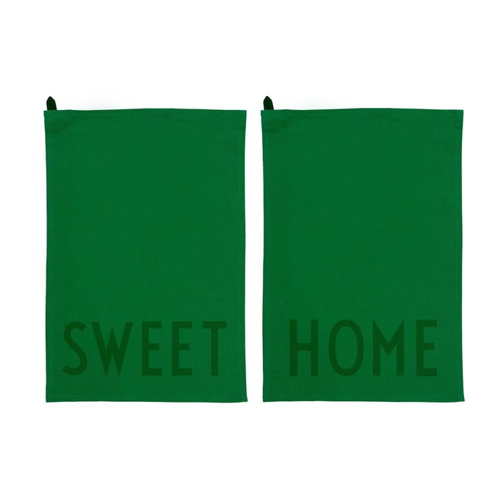 Pano de cozinha Design Letters favourite 2 unidades - Sweet-home-green - Design Letters