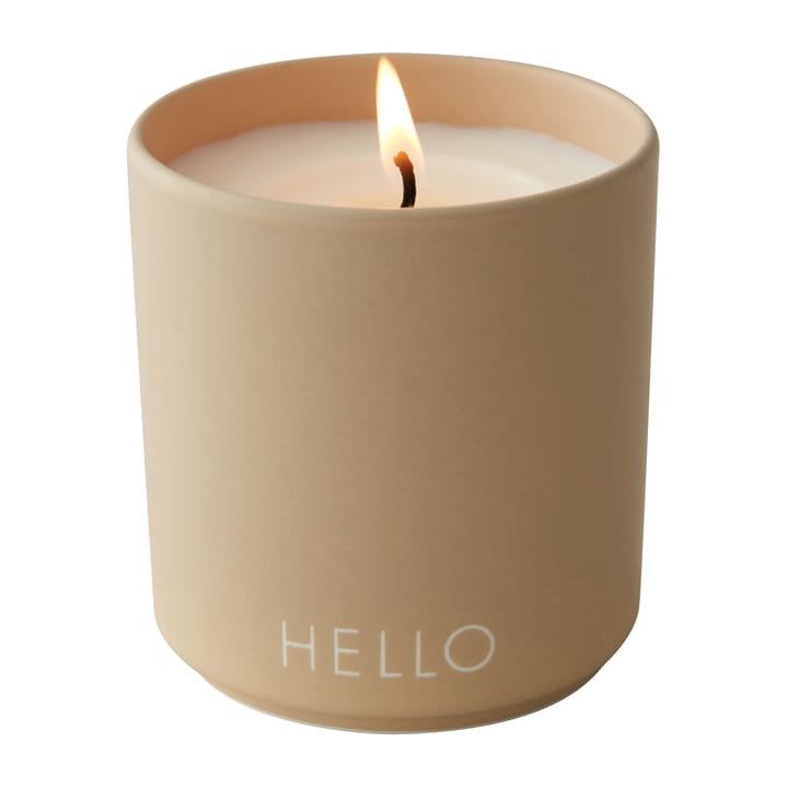 Vela perfumada Design Letters Ø8 cm - Hello-bege - Design Letters