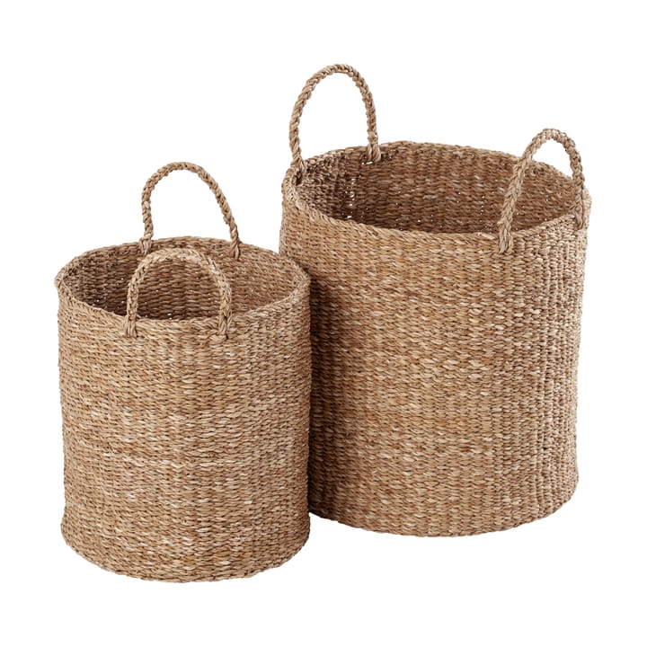 Cesta de armazenamento com pega Esther cylinder conjunto de 2 - Natural - Dixie