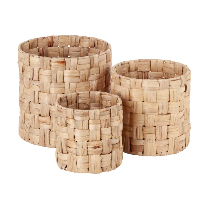 Cestos de armazenamento Lily Cylinder Panama, 3 peças - Natural - Dixie