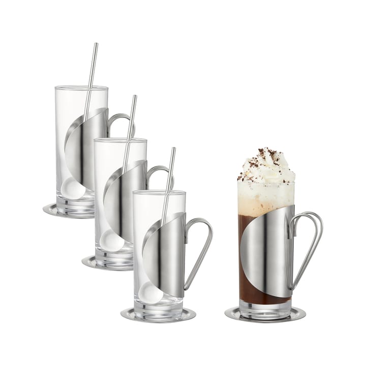 Conjunto de Irish coffee Darry - Vidro-aço inoxidável - Dorre