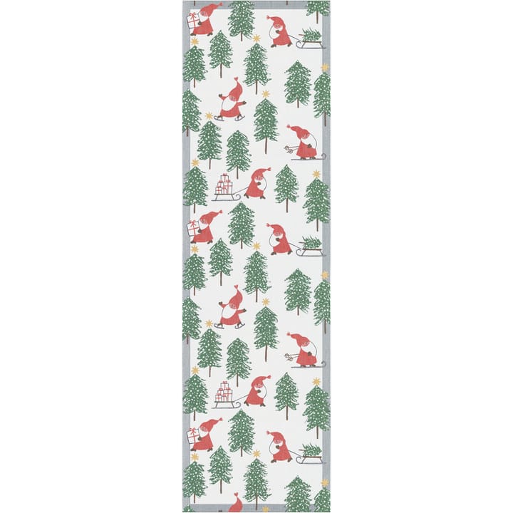 Caminho de mesa Natal 35x120 cm - Branco-verde-vermelho  - Ekelund Linneväveri