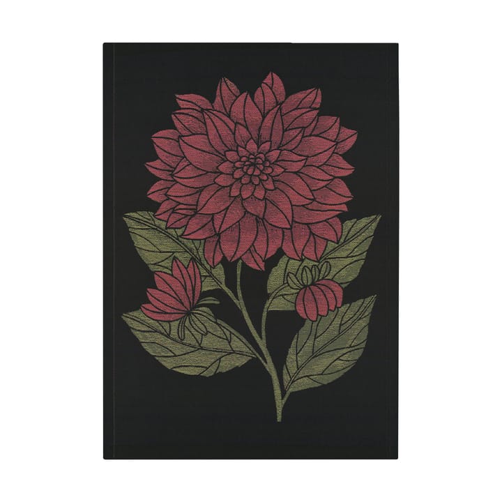 Toalha de cozinha Dahlia 48x70 cm - Vermelho-preto-verde - Ekelund Linneväveri