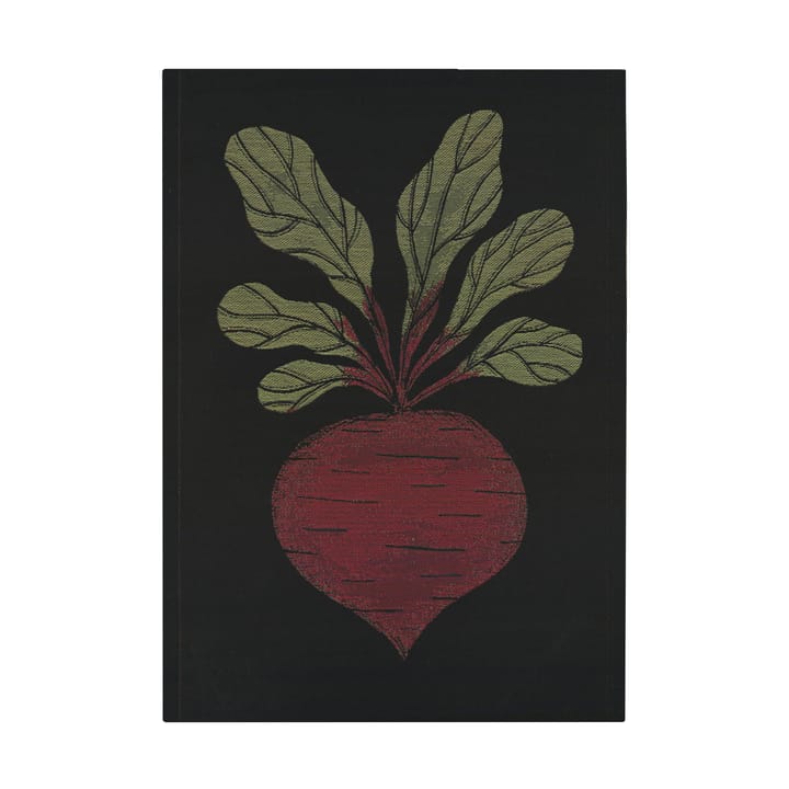 Toalha de cozinha Rödbeta 48x70 cm - Preto-vermelho - Ekelund Linneväveri