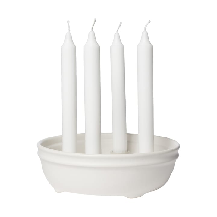 Prato para velas Ernst 4 velas - Branco natural vidrado - ERNST