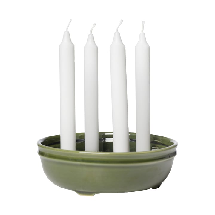 Prato para velas Ernst 4 velas - Verde escuro esmaltado - ERNST