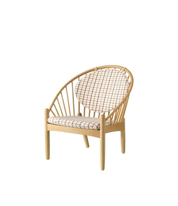 Cadeira J166 Jørna - Oak nature lacquered-red diced - FDB Møbler