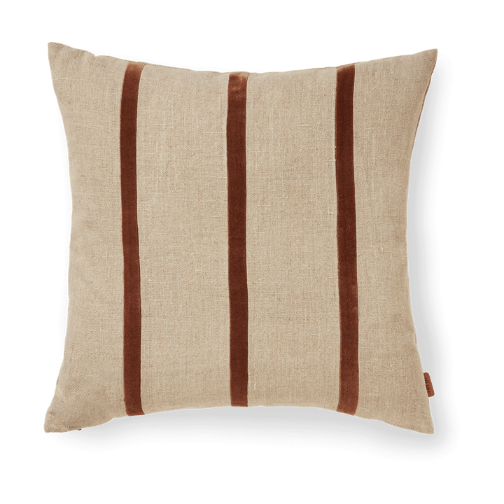 Almofada Senti Stripe 50x50 cm - Linen-carob brown - ferm LIVING