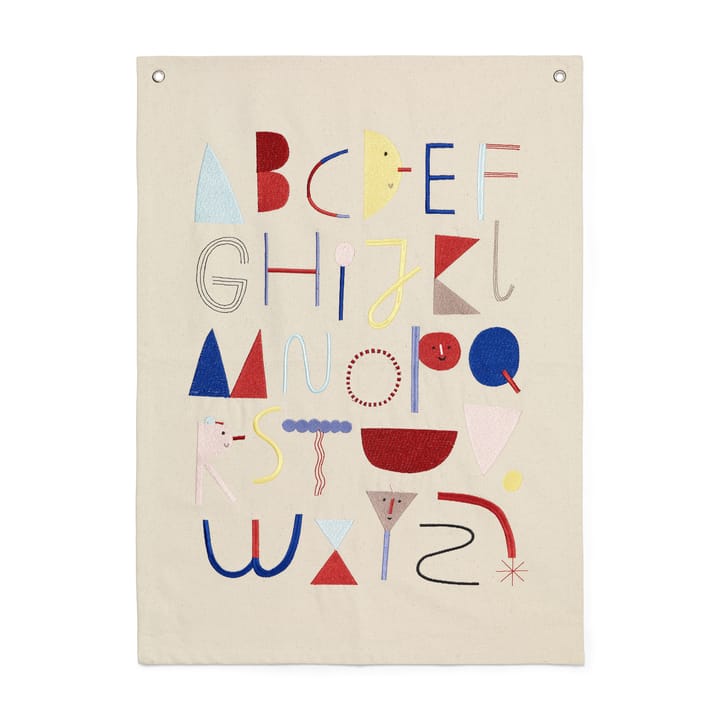 Alphabet póster de tecido, Off white ferm LIVING