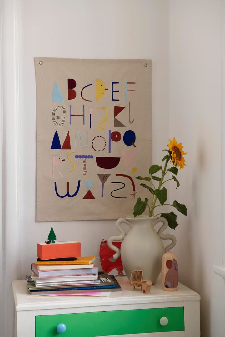 Alphabet póster de tecido, Off white ferm LIVING