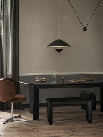 Bevel mesa de jantar extensível com 2 discos adicionais - Faia oleada preta - ferm LIVING