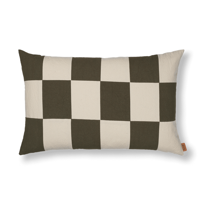 Capa de almofada Fold patchwork 40x60 cm - Dark Olive -undyed - ferm LIVING