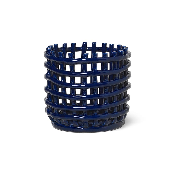 Cesto trançado Ceramic Ø16 cm - azul - Ferm LIVING