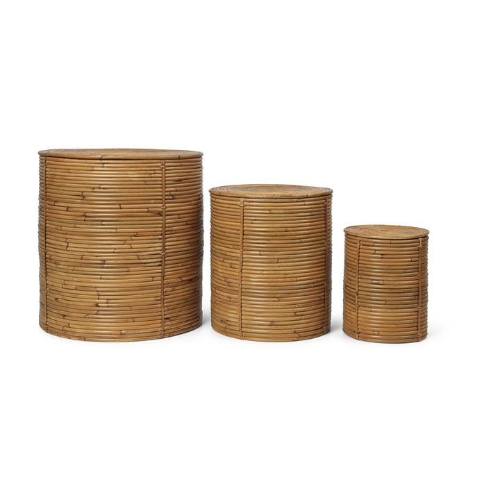 Column conjunto de armazenamento 3 peças, Natural Manchado ferm LIVING